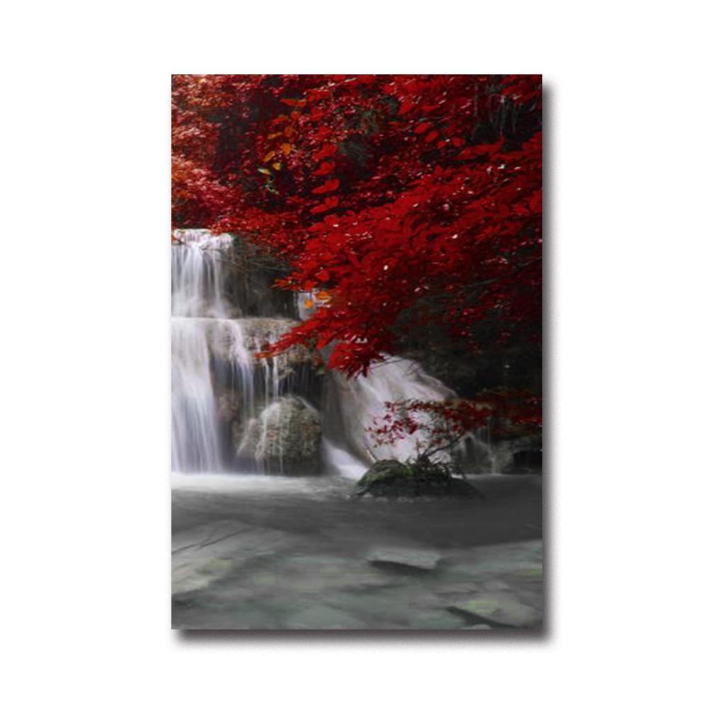 

Черно-бело-красная настенная живопись Осеннее дерево Лес Водопад Плакат Свет Роскошный домашний декор Картина на холсте Фреска Картина Печать Художественное произведение 30X40CM NO FRAME