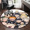 1pc Haikyuu!! Anime Round Carpet  Office Chair Mat, NonSlip Rug for Home Decor, Seasonal Gift, Suitable for Office