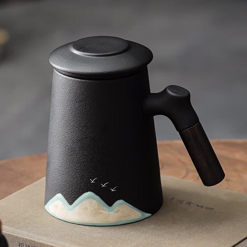 Qing Ruoxi Ceramic Office Teacup with Lid