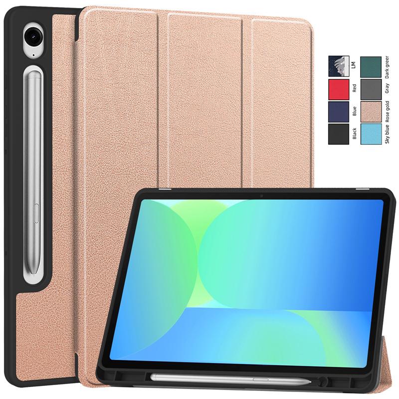 Coque For Samsung Tab S10 FE Case Magnetic PU Leather Fold Smart Cover For Galaxy Tab S9 FE / S10 FE 10.9 Case With Pen Holder
