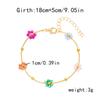 New Design Colorful Crystal Flower Bracelet for Women Minimalist Sweet Love Heart Cherry Bracelet Party Banquet Jewelry Gift