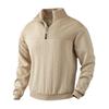 Retro Casual Stand Up Collar Zipper Pullover Loose Knit Jacquard Autumn/winter Long Sleeved Sweatshirt