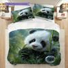 Panda Pattern Bedding Quilt Set Quilt Cover Pillowcase Home Decoration Birthday Gift (1 * duvet cover + 2 * pillowcase, without core)