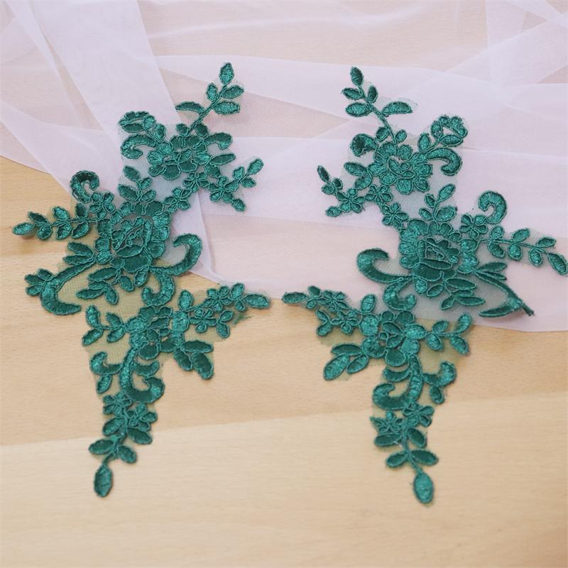 10 -20 Pcs Wedding Dress Lace Trim Patch Applique Lace Fabric DIY Bride Hair Accessory White Red Black Sew Decoration RS356