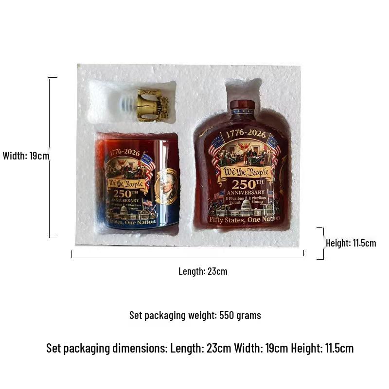 Caraffa per Whiskey Dipinta per il 250° Anniversario dell'Indipendenza Americana