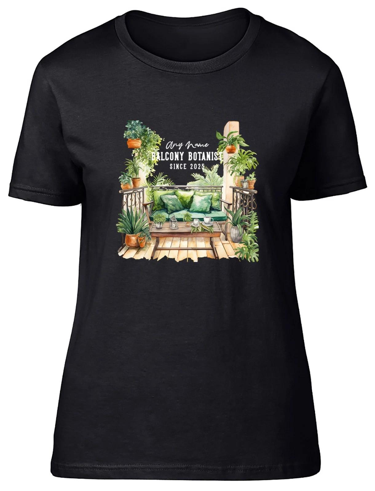 Personalised Balcony Botanist Gardener Farmer Womens T-Shirt Ladies Gift Tee XL