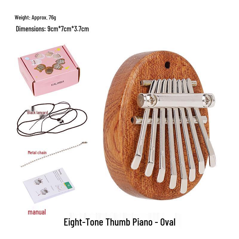 8-Tone Mini Thumb Kalimba: Solid Wood Portable Beginner Finger Piano