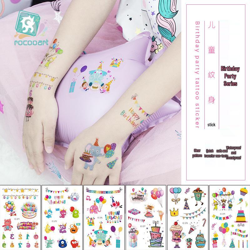 Children's Waterproof Princess Cartoon Tattoo Stickers for Birthday Parties