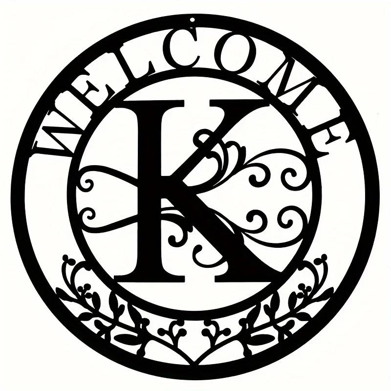 1pc Personalized Family Name Metal Sign (12in) - Letter Design Birthday Gift