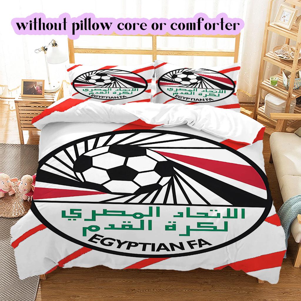 Egyptian Football Association Pattern Bedding,Quilt Set Quilt Cover Pillowcase Home Birthday Gift (1*duvet cover+2*pillowcase,without core)
