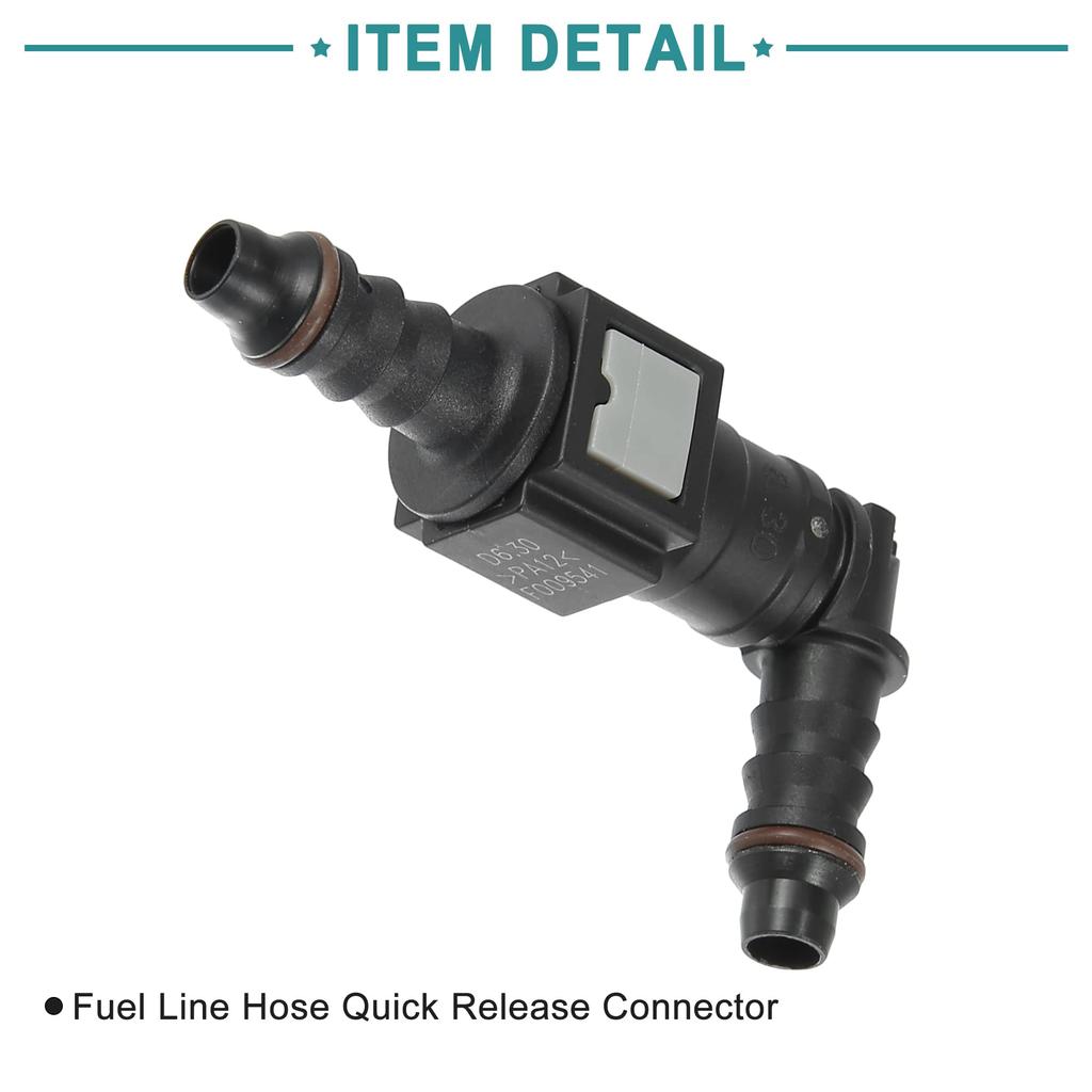 ACROPIX Kraftstoffleitung Schlauch Schnellverschluss Kupplung Trennschlauch 1/4 6,3mm SAE-5/16 8mm 90 Grad Universal Nylon Schwarz 2 Stück