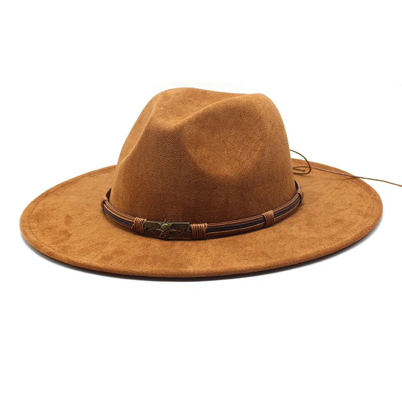 Tibetan Top Hat Western Cowboy Hat Sun Hat Men And Women Skull Head Suede Jazz Knight Hat