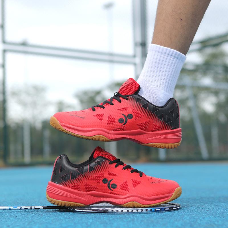 

Обувь для бадминтона мужская и женская парная спортивная обувь для тренировок на открытом воздухе теннисные туфли износостойкие легкие амортизирующие тренировочные волейбольные туфли 37 красный