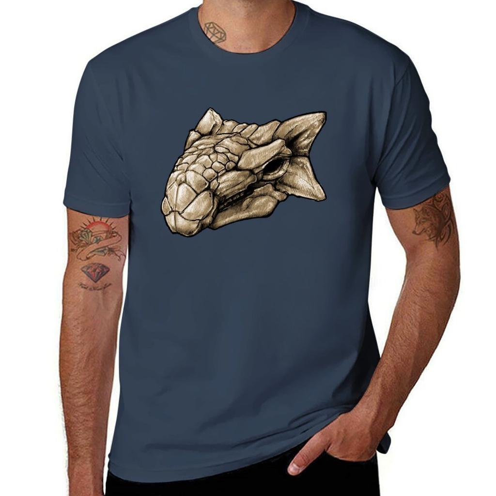 Dinosaur Skull Ankylosaurus Magniventris Sticker Tshirt Work Outdoor Tshirt For Unisex
