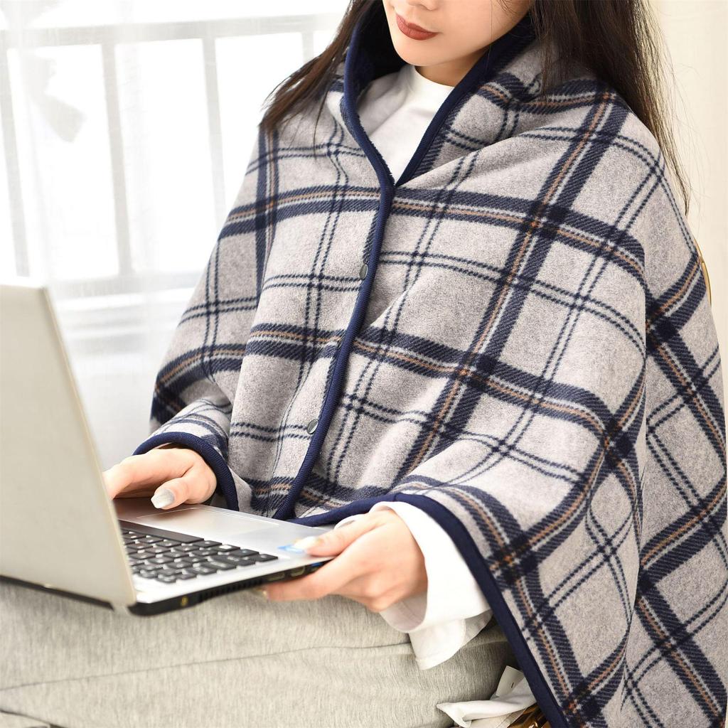"Class A Soft Flannel Office Shawl Blanket - Thick, Cozy, Multifunctional for Autumn & Winter"