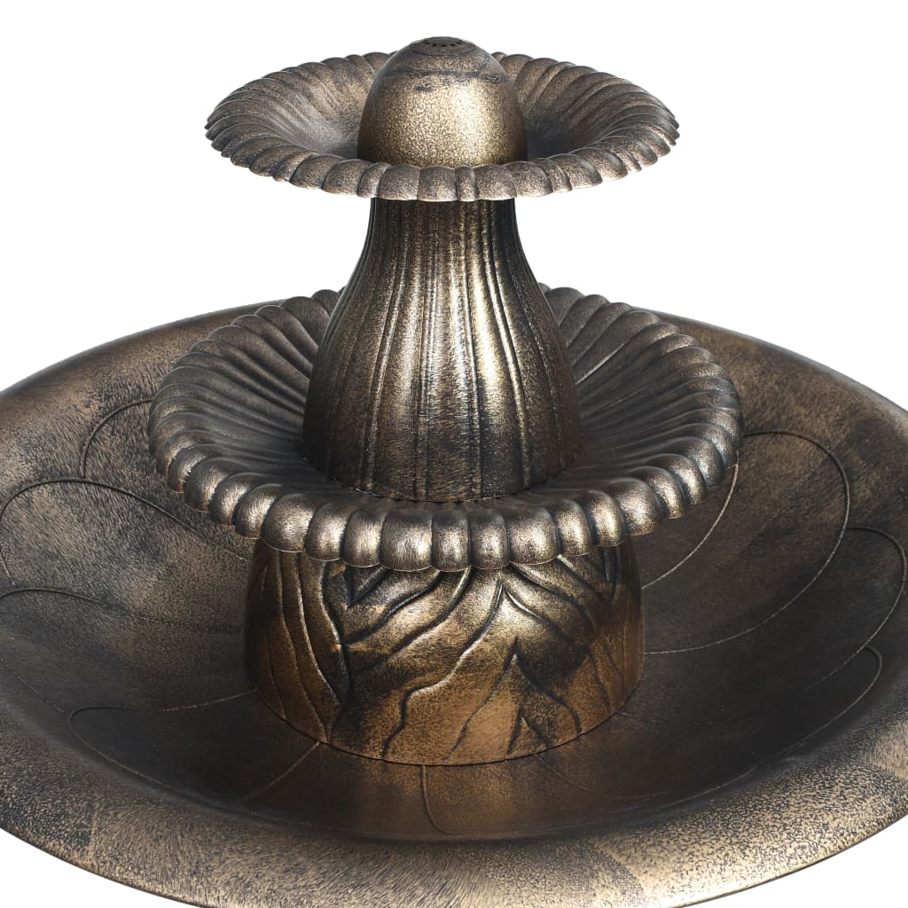 VidaXL Vogelbad mit Springbrunnen Bronzen 50×91 cm Kunststoff