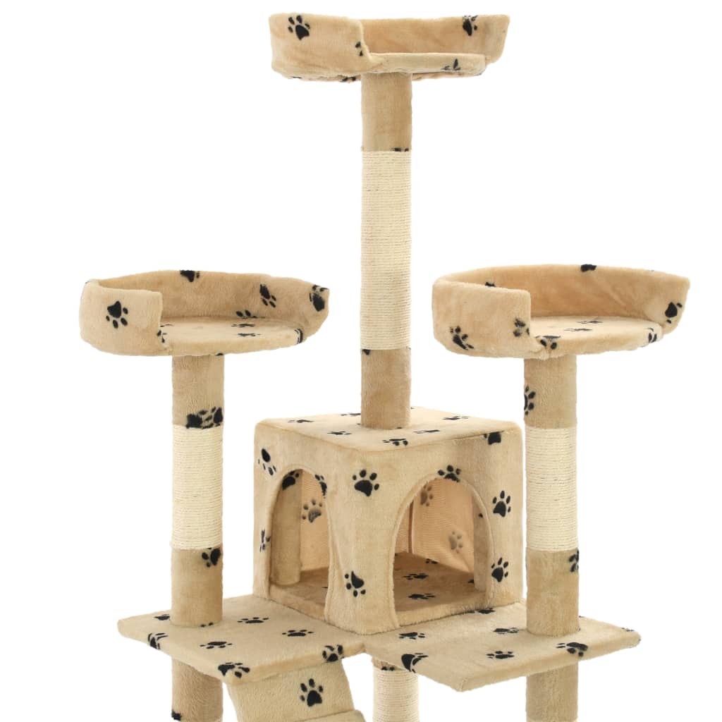 Drapak Dla Kota Ze Słupkami Sizalowymi, 170 Cm, Beżowy W Łapki