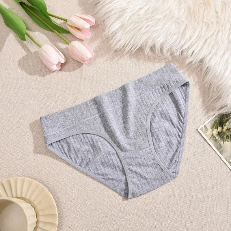 Damen Nahtloser Baumwollslip Damen Übergröße Slips Einfarbige Atmungsaktive Unterwäsche Damen Niedrige Taille Weiche Dessous S-XXL