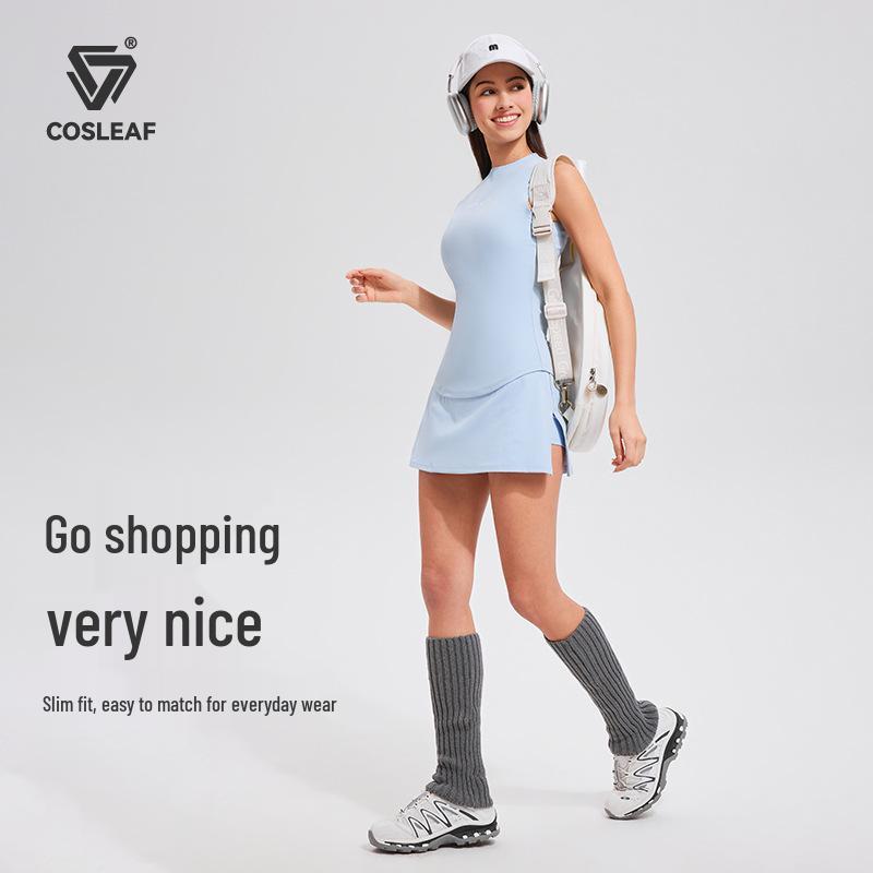 

Women s Sleeveless Crew Neck Vest & Skirt Two-Piece Tennis/Volleyball Set 2XL