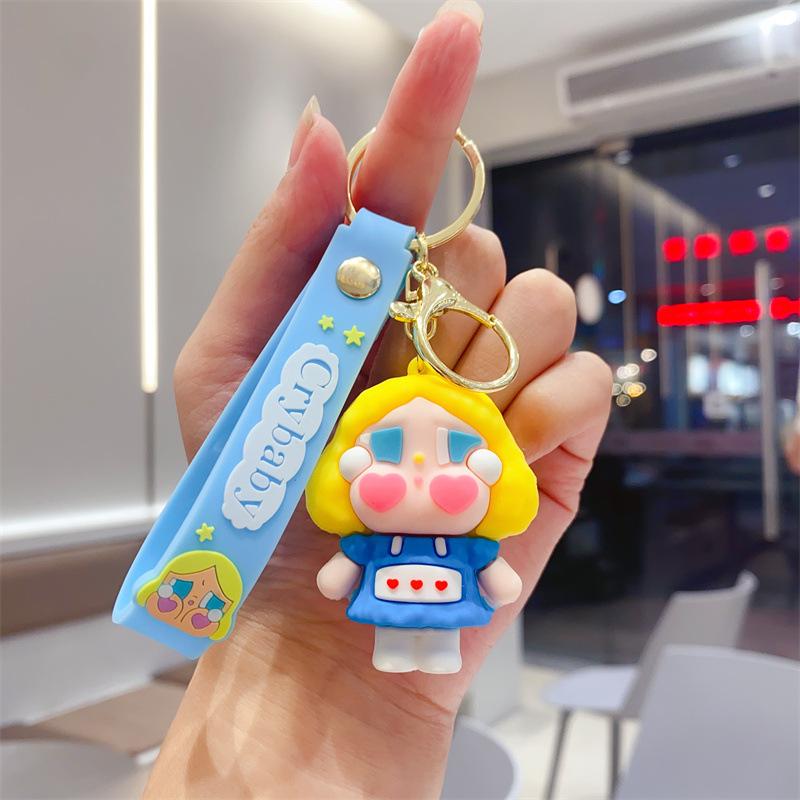 Cartoon Niedlich Weinendes Baby Tränen Mädchen Schlüsselanhänger Taschenanhänger Beflockter Schmuck Kinderpuppenautomat Geschenke