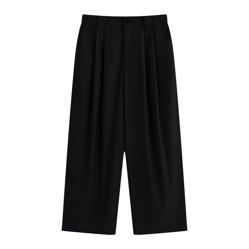 Julu Studio  Old Money Lazy  Chubby Versatile Commuter Straight Suit Pants Trousers Plus size Casual Pants Black L