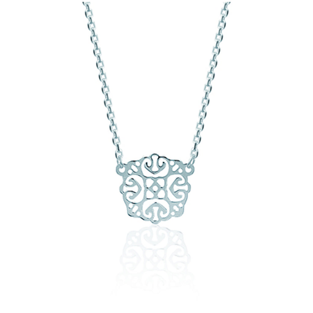 Les Trésors De Lily [M7642] - Collier Argent 'Carmen' argenté (rhodié) - 15x15 mm