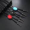 1 Piece Western Cowboy Bolo Tie Vintage Leather Necklace For Men Retro Acrylic Gemstone Polo Necklace
