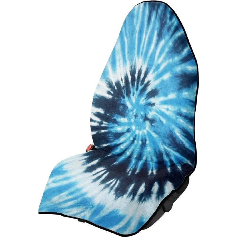 

Водонепроницаемые чехлы на сиденья, универсальная посадка для большинства автомобилей, внедорожников, грузовиков, фургонов, сине-белый дизайн tie-dye, моющееся полотенце-чехол на сиденье, защита передних сидений, сохраняет чистоту от пота Blue Tie Dye