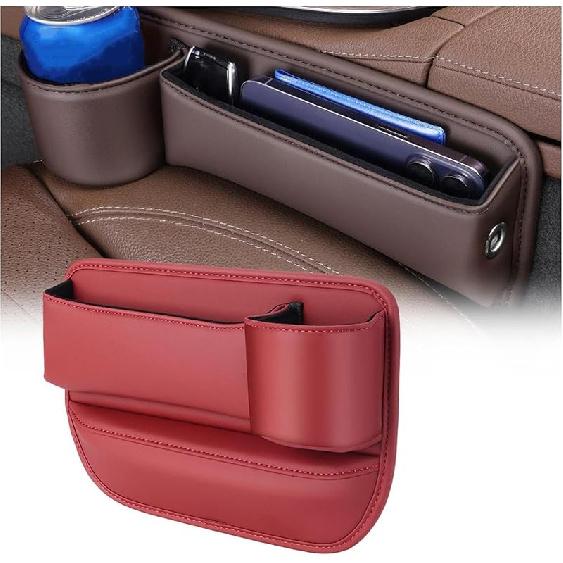 

Car Seats Filler Organizer for M&azda CX-30 2019-2023 Car Seats Organizer Storage Box Leather Car Storage Organizer with Cup Holder Parts 1Red-Right