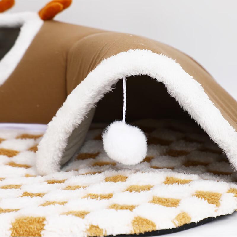 ErYan Cat Tunnel Bed with Hide-and-Seek Reindeer Design