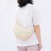 Solid Color Nylon Hobos Bag Large Capacity Half Moon Bag Vintage Messenger Bag  Women