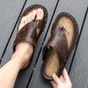 Summer  Leather Slippers Trendy Mens Flip flops Outdoor Breathable Comfortable Men and Simple Sandals