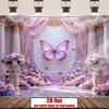 1pc Purple Wedding Background Banner Suitable for Wedding Decoration Anniversary and Festival Items