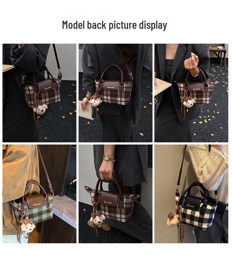 Women's Plaid Crossbody Mini Handbag - Niche Autumn/Winter Design