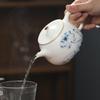 Hand-Painted Lotus Ceramic Teapot