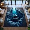 3D-Haifisch-Teppich, für Schlafzimmer, Veranda, Wohnzimmer, Küche, Badezimmer, Büro, Innenbereich Dekoration, Schlafzimmer Dekoration, Fußmatte