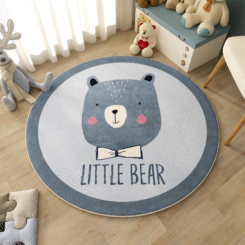Cartoon Cute Animal Round Carpet Children Room Bedroom Bedside Fluffy Soft Carpets  New Thickened Soft Sofa Anti Slip Rug