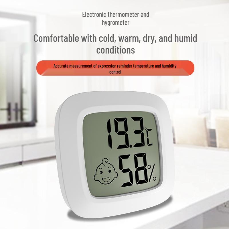 Bebek ve Evcil Hayvan Odaları İçin Gülen Yüz Mini Termohigrometre