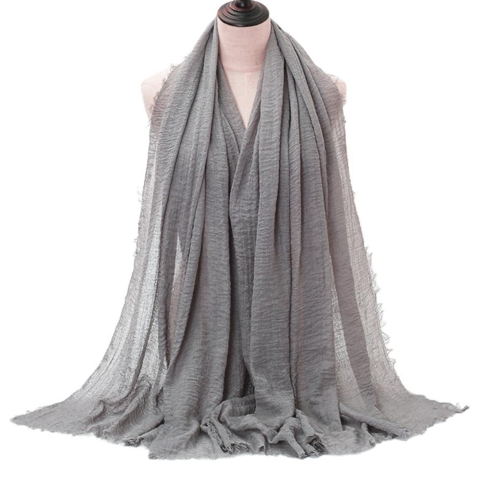 Wrinkle Pleated Plain Hijab 10 Colors Ripple Hijab Women Scarves Veil Crinkle Hijab Scarf