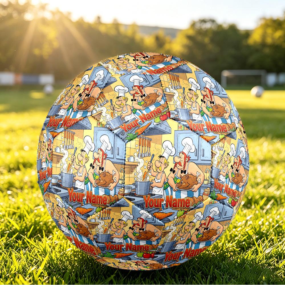 Custom Name Text Size 5 Football,Asterix & Obelix Standard Training Soccer Ball