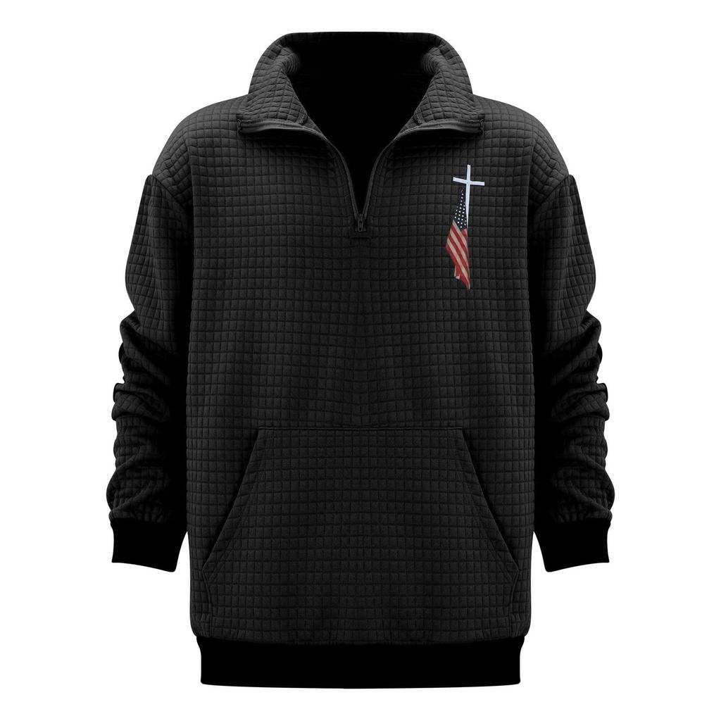 Herren Fleece Hoodie Lässig Langarm 1/4 Reißverschluss Pullover Sweatshirts