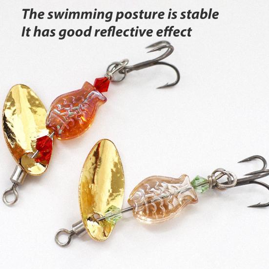 5Pcs Fishing Lure Spinnerbait with Treble Hooks Vibrant Color Compact Portable Fishing Lures Spoon Spinner Baits Kit