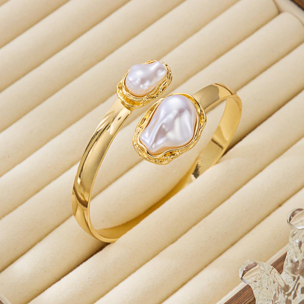 IF ME Fashionable Irregular Baroque Bangle for Women Vintage Metalic Open Cuff Bracelet Girls Party Wedding Jewelry Accessories