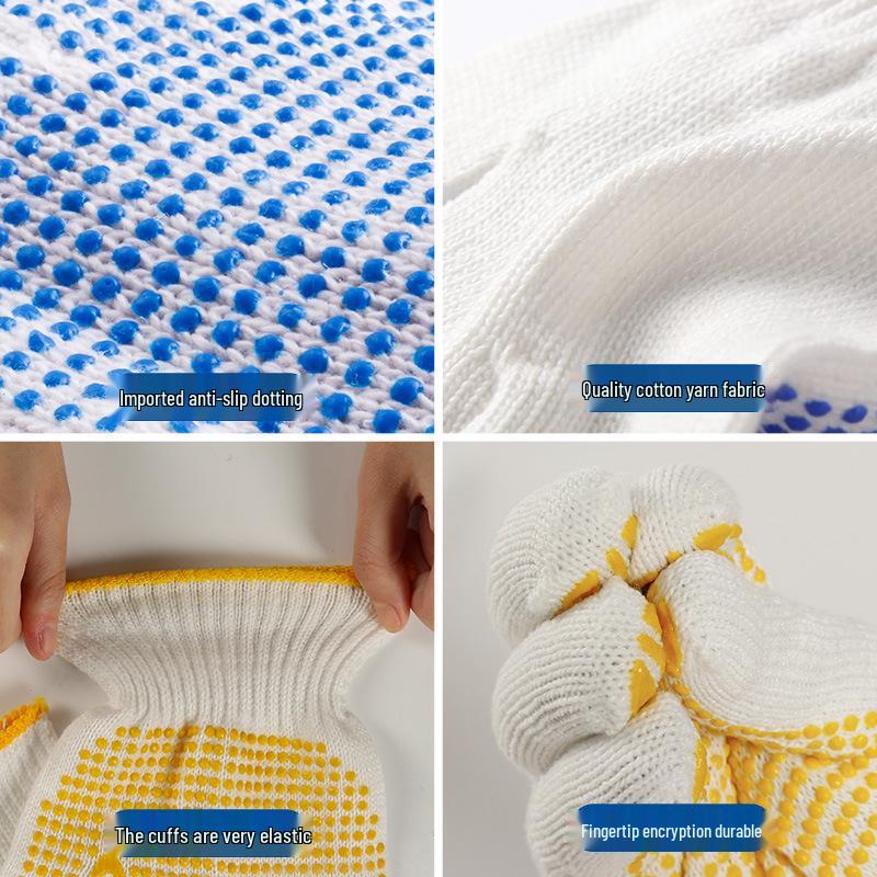 Durable Non-Slip Cotton Work Gloves for Men and Women