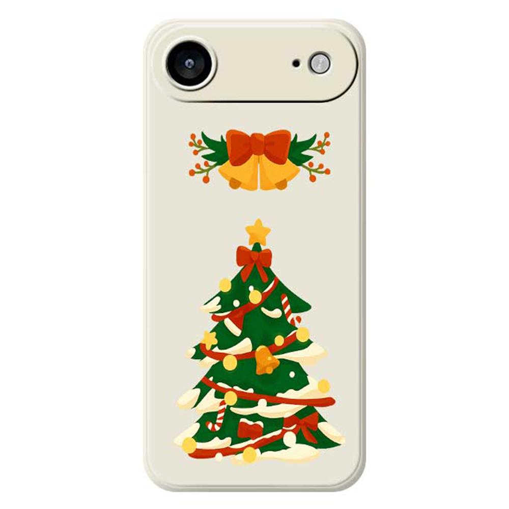 For iPhone Air Case Christmas Tree Bow Pattern Printing Straight Edge TPU Phone Back Cover