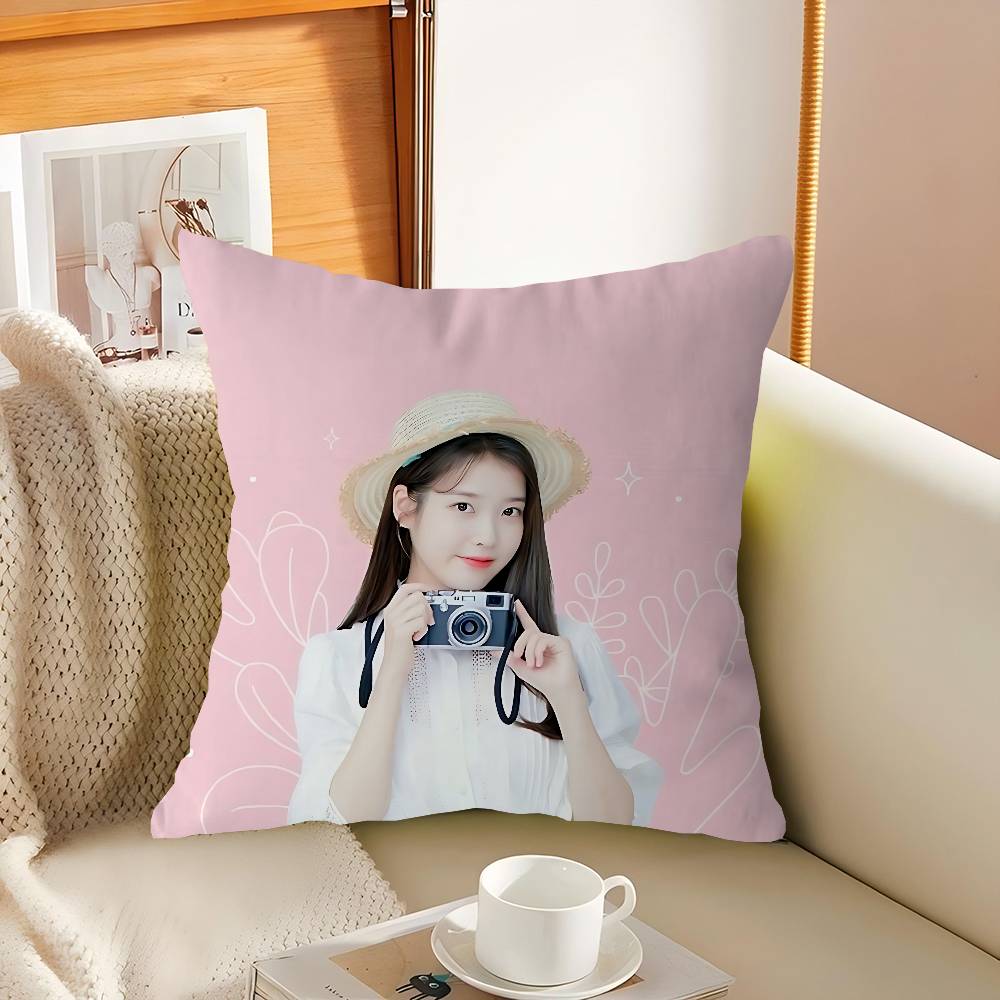 Певица I-IU Фото Наволочка Подушка-Подушка Подушка для Сиденья Стула Подушки для Сна Домашняя Подушка для Стула Сиденье Мягкая Подушка Подушка Диванная Подушка 16x16Inch