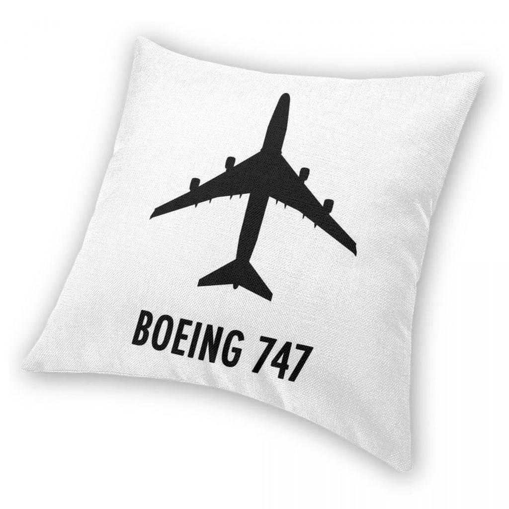 Boeing 747 Plant Pillowcase Polyester Linen Velvet Pattern Zip Decorative Pillow Case Home Cushion Cover 18"