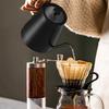 Temperaturkontrollerad vattenkokare i rostfritt stål med svanhals och överhällbar kaffe- och tekokare