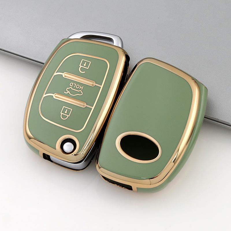 TPU Gold Edge Key Cover for Hyundai Elantra, Avante, Mistra, Tucson