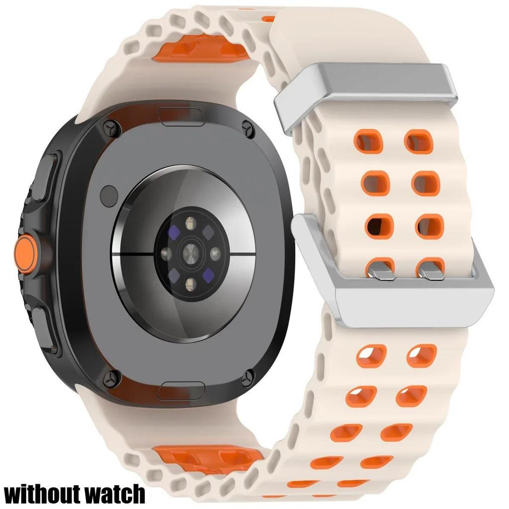 Marine Band for Samsung Galaxy Watch 8/8 Classic Ocean Strap Two-tone Silicone Band for Galaxy Watch 8 40 44mm Sport Bracelet